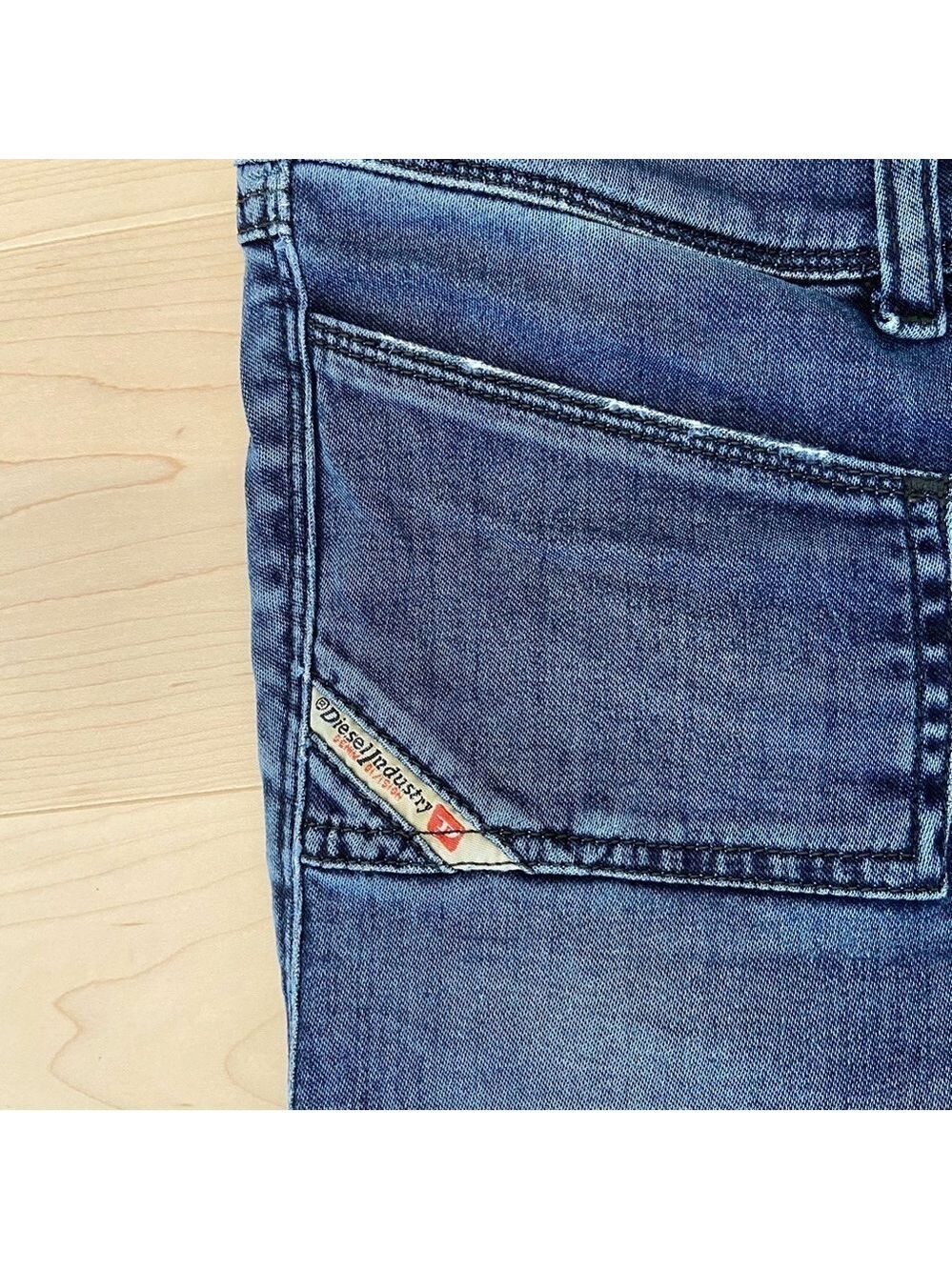 Diesel jeans Husky slim skinny low rise leather black tag blue stretch denim 25 - Picture 4 of 13